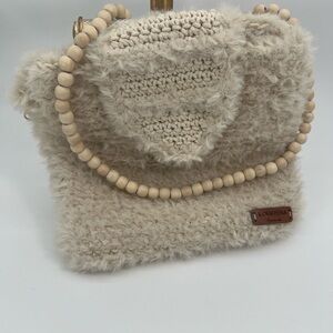 Loresina Cream Crochet Shoulder Bag